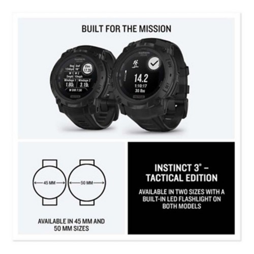 Garmin Instinct® 3 Tactical Edition Solar Smartwatch - Primary Image