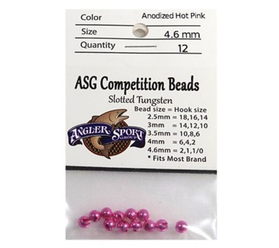 ASG Anodized Hot Pink Slotted Tungsted Beads 36 pack