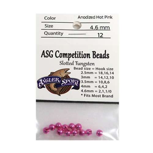 ASG Anodized Hot Pink Slotted Tungsted Beads 36 pack