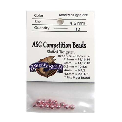 ASG Anodized Light Pink Slotted Tungsted Beads 36 pack