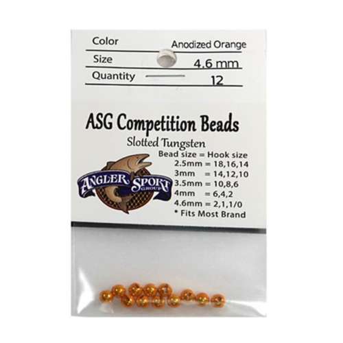 ASG Anodized Orange Slotted Tungsted Beads 36 pack