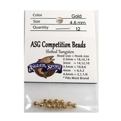 ASG Anodized Gold Slotted Tungsted Beads 36 pack