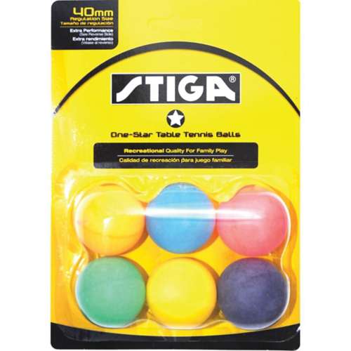 STIGA Multicolor One Star 6-Pack Table Tennis Balls
