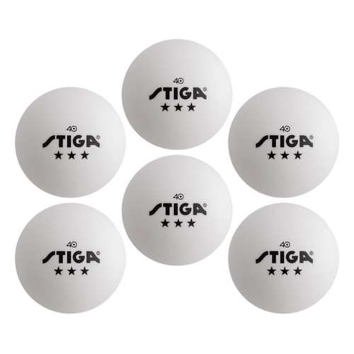 STIGA 3-Star 6-Pack White Ping Pong Balls