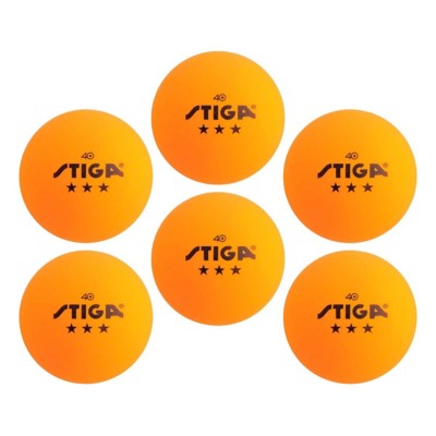 STIGA 3-Star 6-Pack Orange Ping Pong Balls