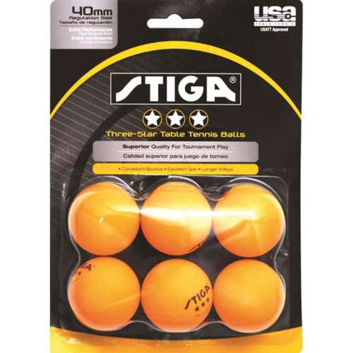 Stiga 3-Star 6-Pack Orange Ping Pong Balls