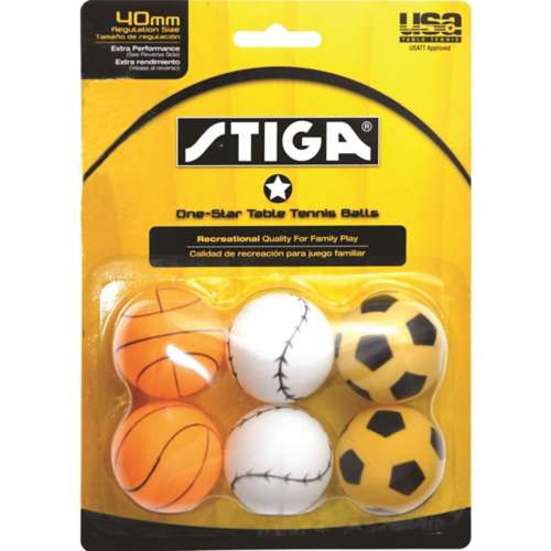 STIGA One Star Sport 6-Pack Table Tennis Balls