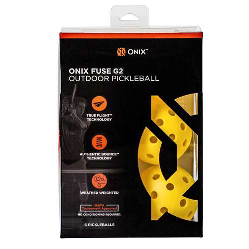 ONIX Fuse G2 Outdoor Pickleballs - 6 Pack