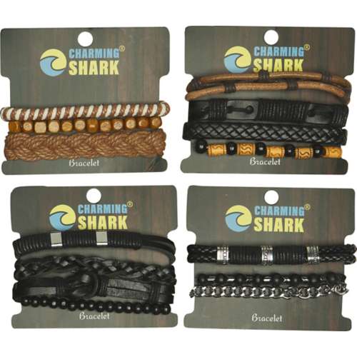 Charming Shark ASSORTED Leather Stacked Bracelet