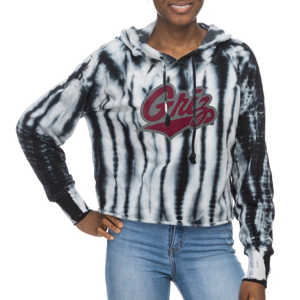 ZooZatZ Women's Montana Grizzlies Shibori Hooded Cropped Top product image