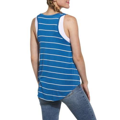 Women's Fornia Striped Easy Fit Racer Tank Top