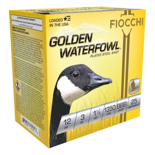 Fiocchi Golden Waterfowl 12 Gauge Shotshells 25 Round Box