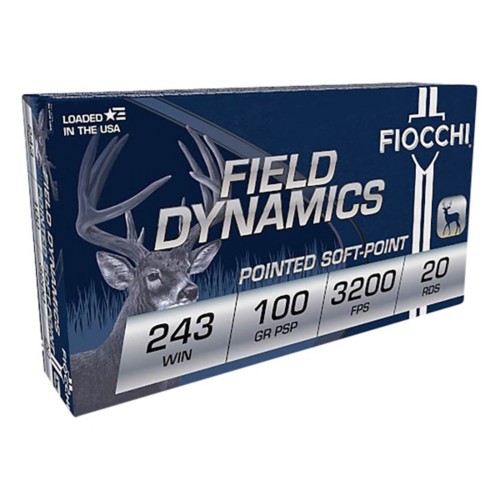 Fiocchi Field Dynamics 243 Winchester Rifle Ammunition 20 Round Box