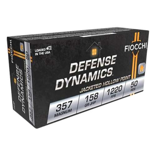Fiocchi Defense Dynamics JHP Pistol Ammunition 50 Round Box