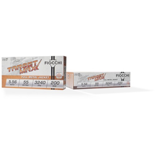 Fiocchi Target Max FMJ SCHEELS Exclusive 5.56x45mm NATO Rifle Ammunition 200 Round Box