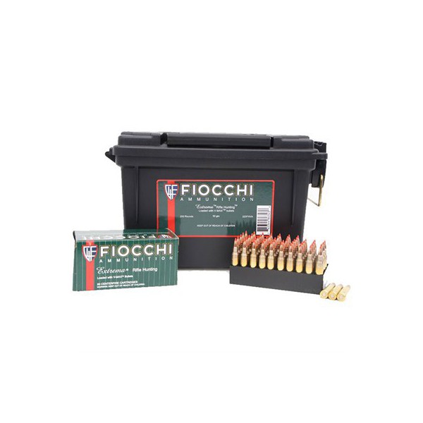 FIOCCHI Extrema 223 Rem 50gr V-Max 200 Rd Ammo Can Rifle Ammunition