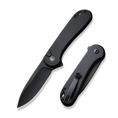Civivi C18062P Elementum II Black Stonewashed G10 Button Lock Flipper Pocket Knife