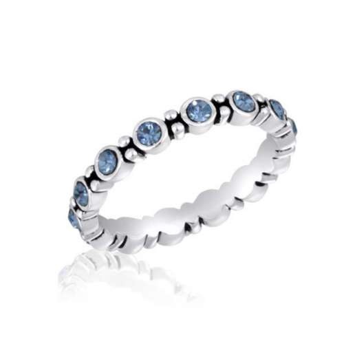 Women's Layers Blue CZ Round Ring