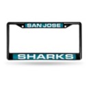 Rico Industries San Jose Sharks Black Laser Cut Chrome License Plate Frame
