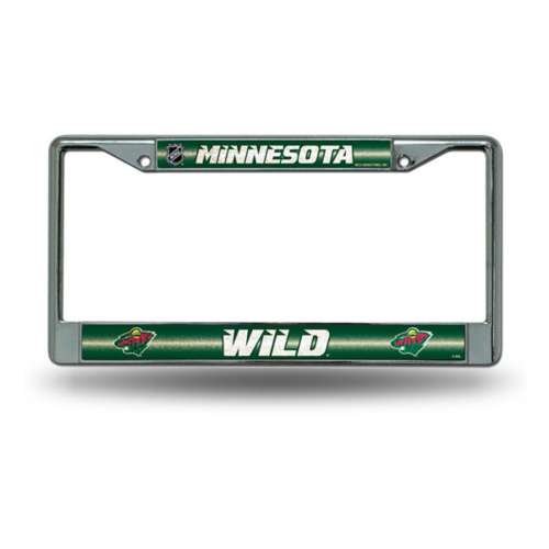 Rico Industries Minnesota Wild Silver Bling Chrome License Plate Framee