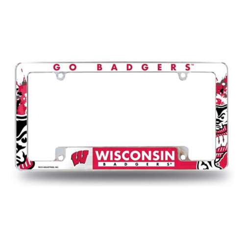 Rico Industries Wisconsin Badgers All Over License Plate Frame