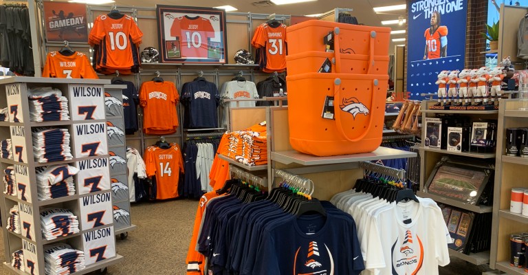 denver broncos home decor and accessories on display