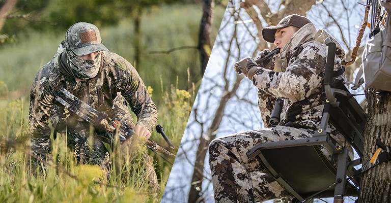 two hunters out wearing scheels outfitters camo patterns