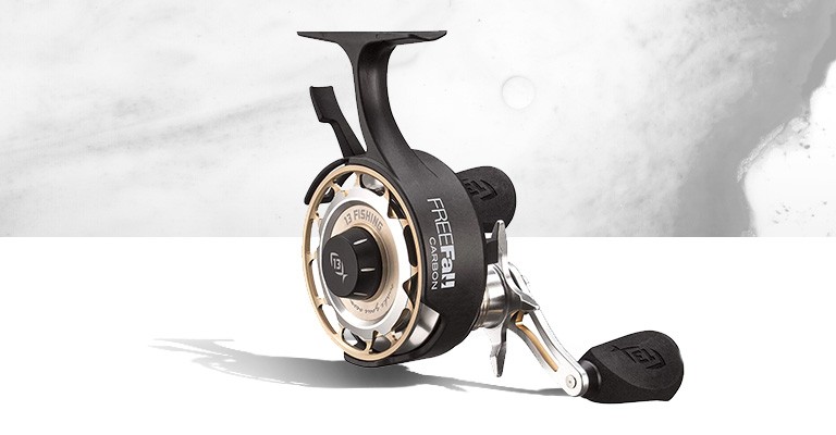 13 FISHING Black Betty FreeFall Carbon Ice Fishing Spinning Reel (Size: Inline)