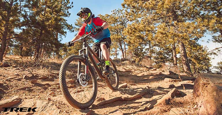 Riding a mountain bike off-road