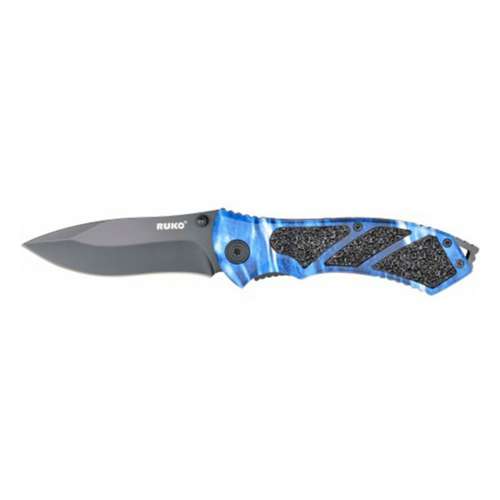 Ruko Blue Camo Liner Lock Knife