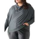Women's Dex Clothing Plus Size Ribbed Long Sleeve Cowl Neck Shirt