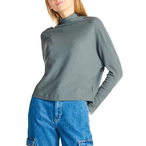 Women's Dex Clothing Ribbed Long Sleeve Mock Neck Shirt