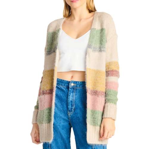 Women's Dex CAPPUCCIO Clothing Eyelash Colorblock Cardigan