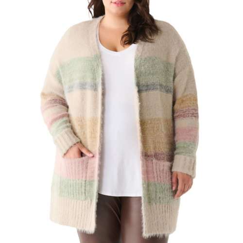 Women's Dex Clothing Plus Size Eyelash Colorblock Cardigan