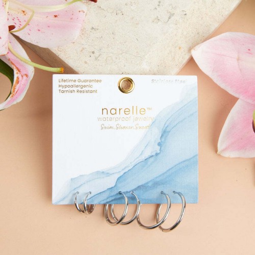 Narelle Waterproof Classic Hoop Trio Earrings