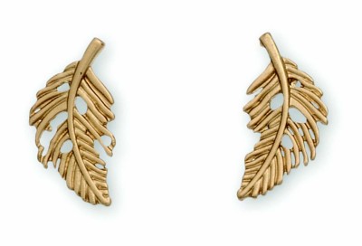 Howards Feather Gold Earrings