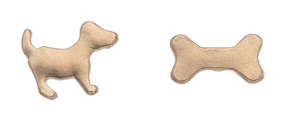 Howards Dog and Bone Gold Earrings