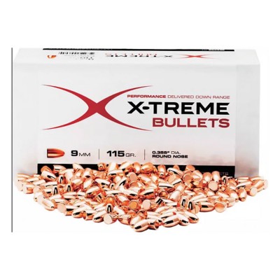 X-Treme Bullets Copper Plated Round Nose Pistol Bullets 500ct. Box
