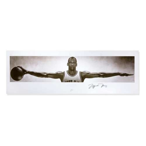 Michael Nike jordan Autographed Wings Print