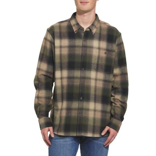 Men's North River Brushed Cotton Plaid Long Sleeve Button Up,T-Shirt