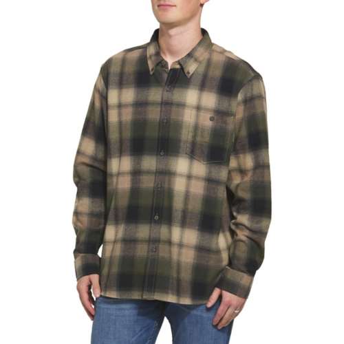 Men's North River Brushed Cotton Plaid Long Sleeve Button Up,T-Shirt