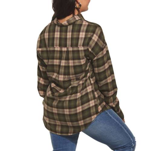 Women's North River Herringbone Boyfriend Long Sleeve Button Up Shirt
