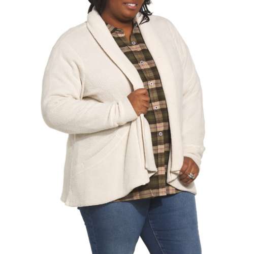 Womens North River Plus Size Waffle Knit Cardigan 4904