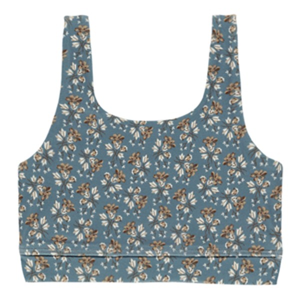 Girls' Rylee + Cru Swift Ocean Sports Bra 6/7 Blue Foral