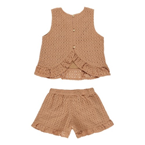 Girls' Rylee + Cru Leonie Grapefruit Tank Top and Shorts Set