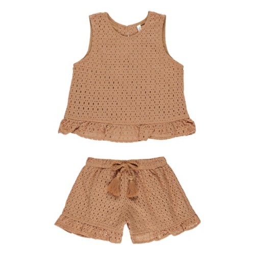 Girls' Rylee + Cru Leonie Grapefruit Tank Top and Shorts Set