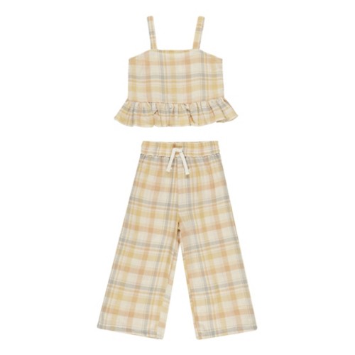 Girls' Rylee + Cru Kayli Pastel Plaid Tank Top and Pants Set