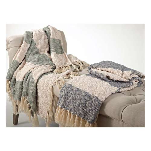 Saro Trading Co 50X60" Nubby Design Striped Throw Blanket