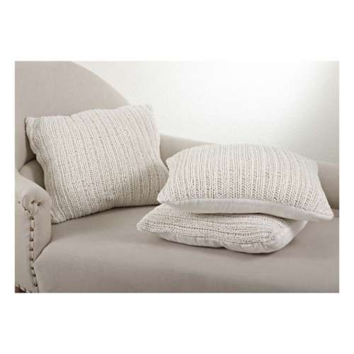 Saro Trading Co. 20" Knitted Design Pillow