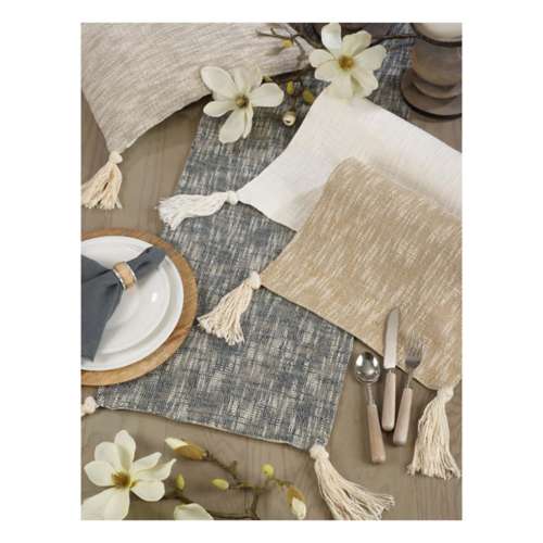 Saro Trading Co. Solid Tasseled Table Runner